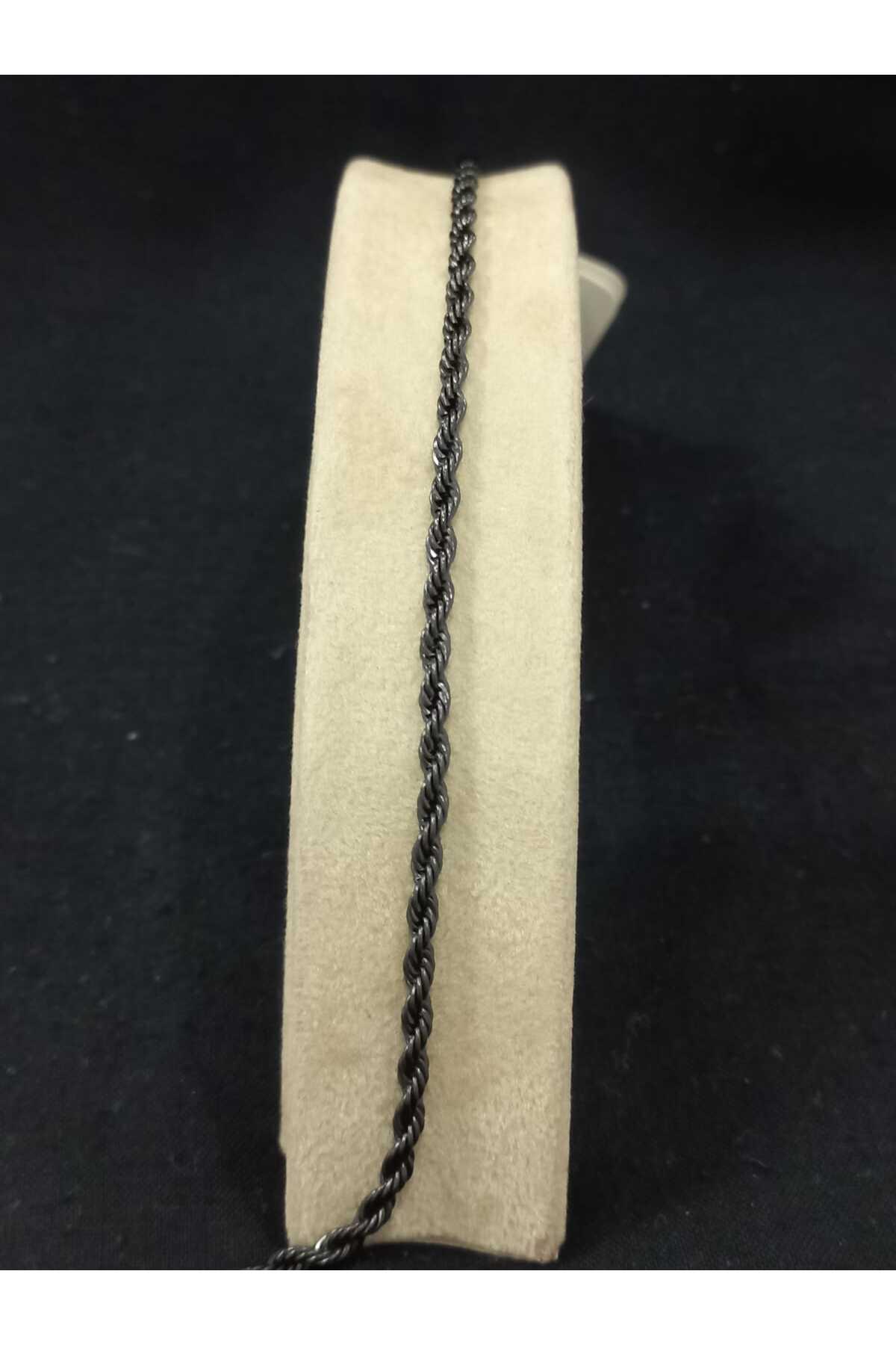 Erkek Çelik Bileklik Uzun Siyah - Görsel 2