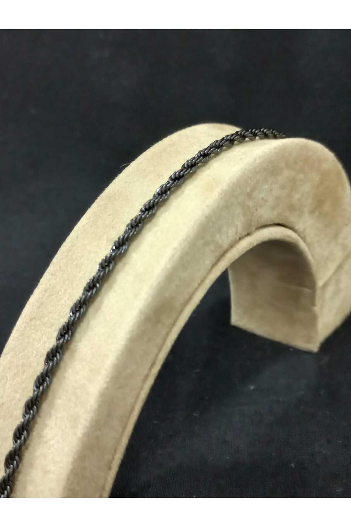 Erkek Çelik Bileklik Uzun Siyah