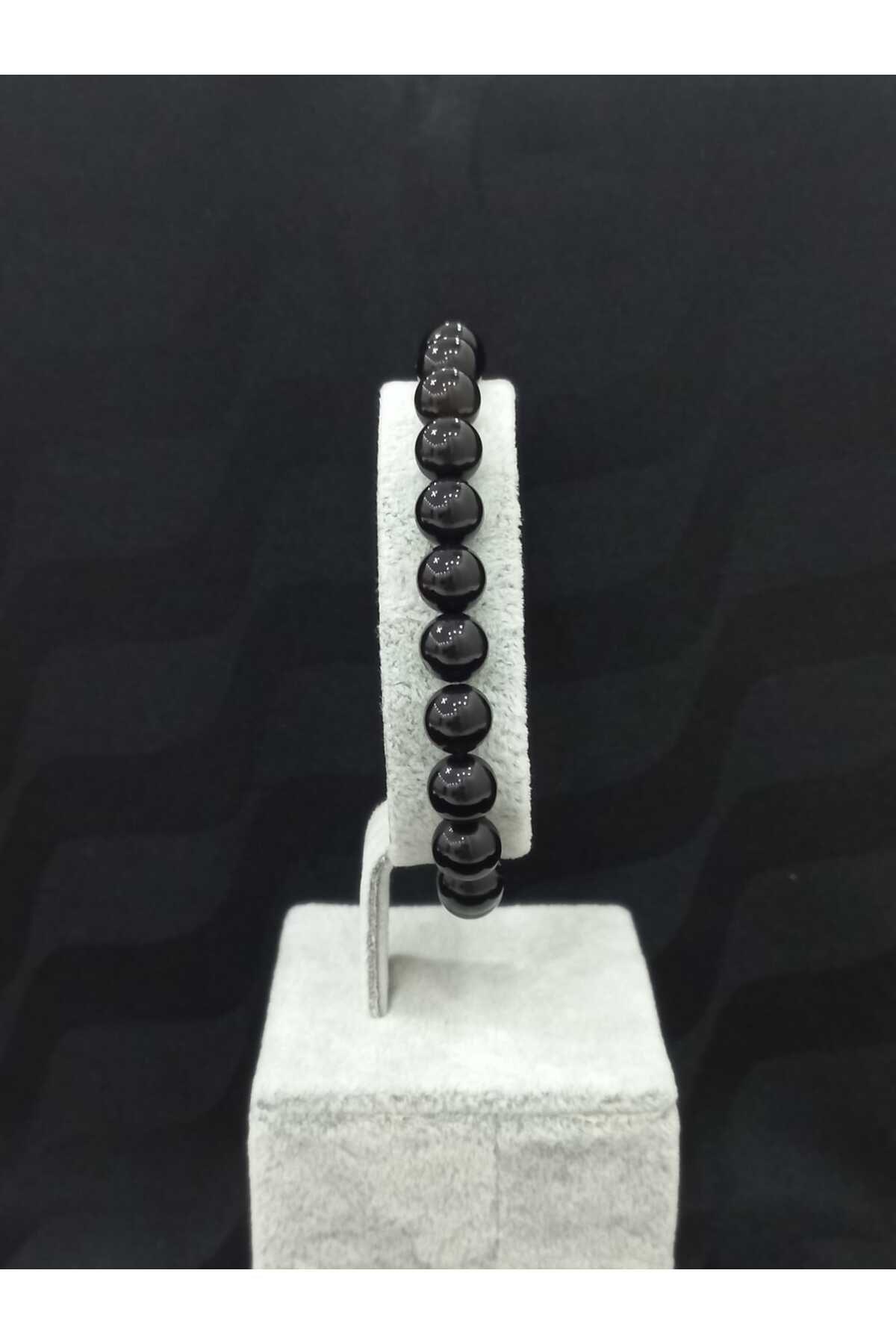 Erkek Doğal Taş Bileklik (Siyah) - Görsel 2