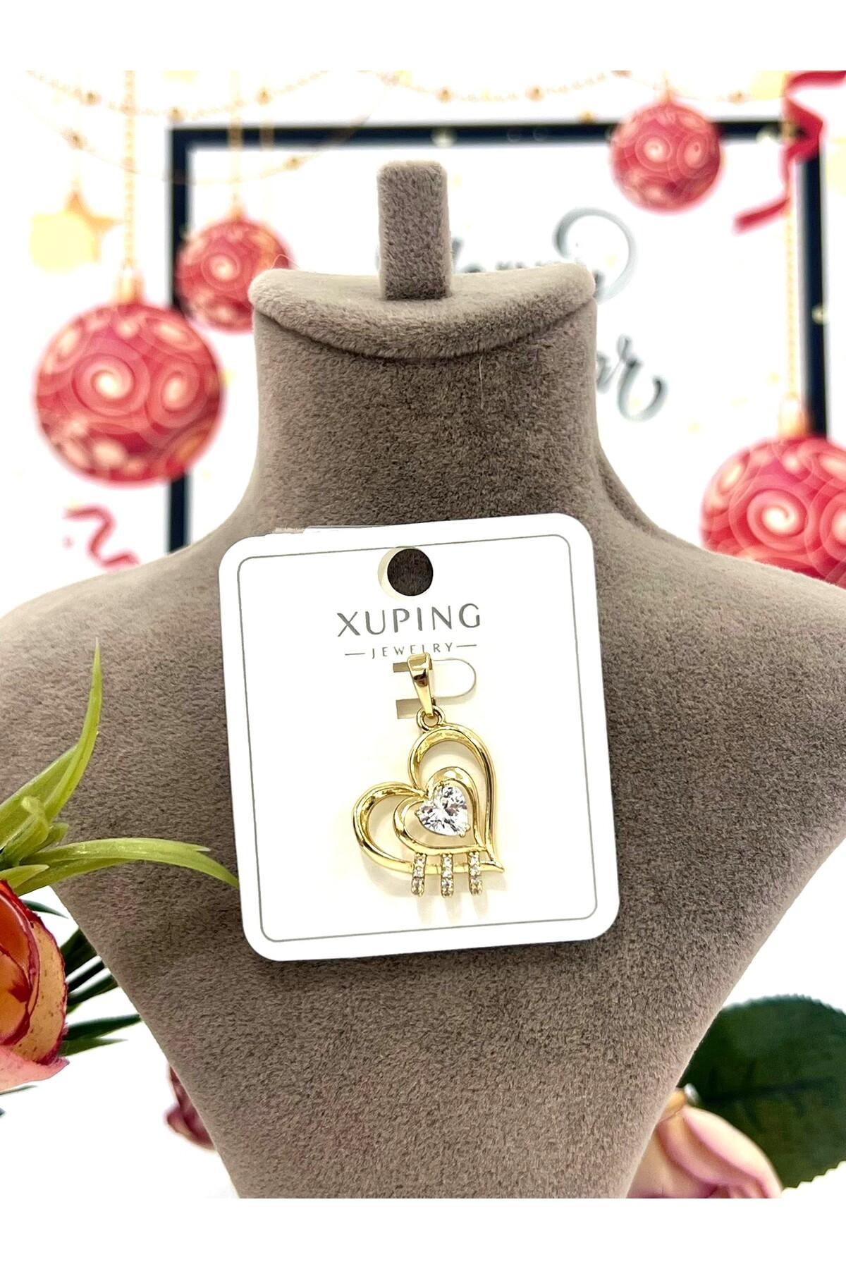 Gold Kalpli Tek Taş Kolye Ucu (14k Gold 2x2cm)