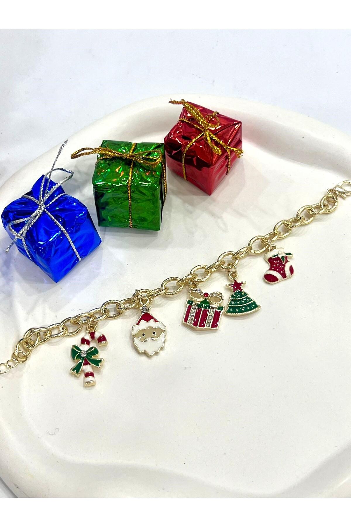 Yılbaşı Noel Baba Kar Tanesi Hediye Bileklik 2 (14K GOLD / 15-20CM) - Görsel 2