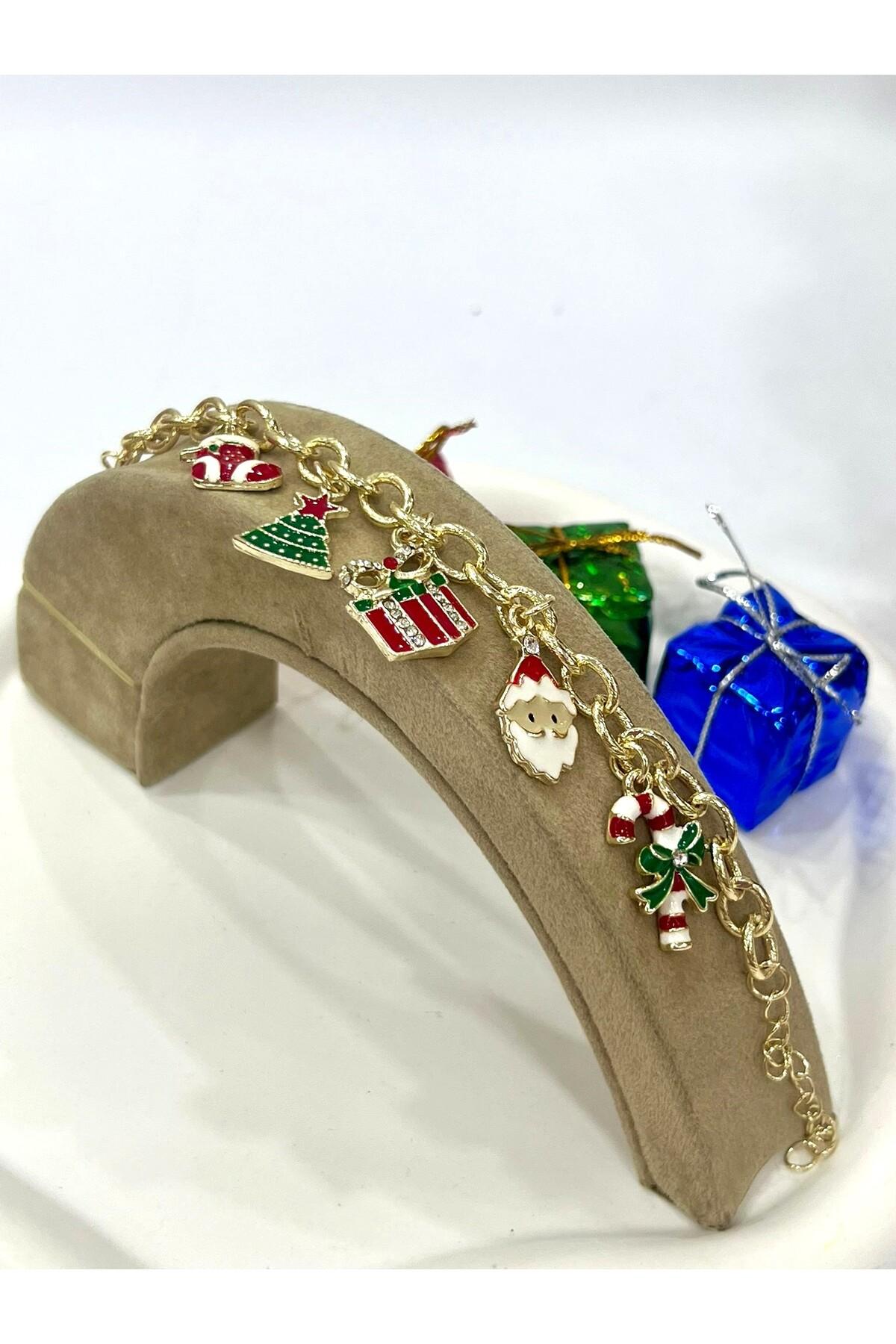 Yılbaşı Noel Baba Kar Tanesi Hediye Bileklik 2 (14K GOLD / 15-20CM)