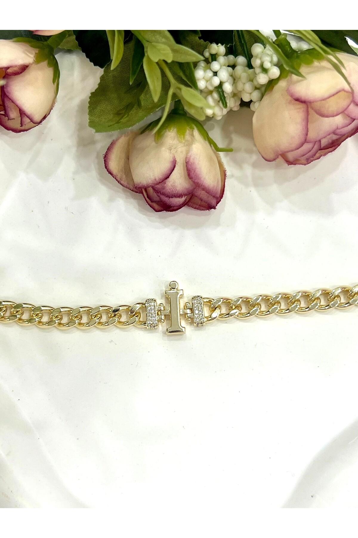 Vip Harf I Zirkon Taşlı Bileklik(14K GOLD / 15-20CM) - Görsel 2