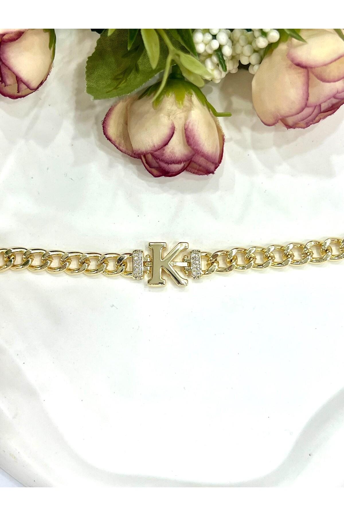 Vip Harf K Zirkon Taşlı Bileklik(14K GOLD / 15-20CM) - Görsel 2