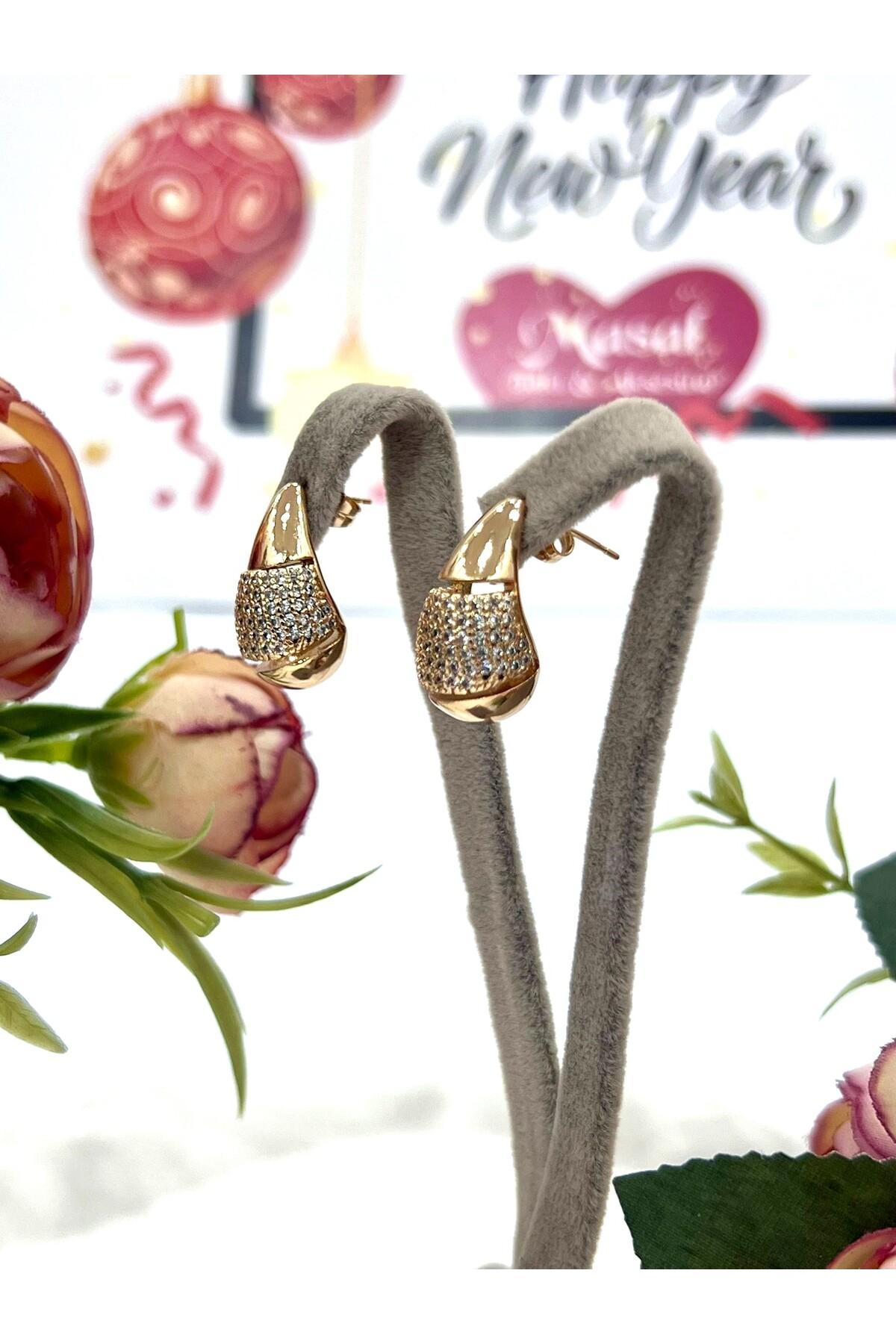 Zirkon Taşlı Damla VIP Xuping Küpe - Görsel 5