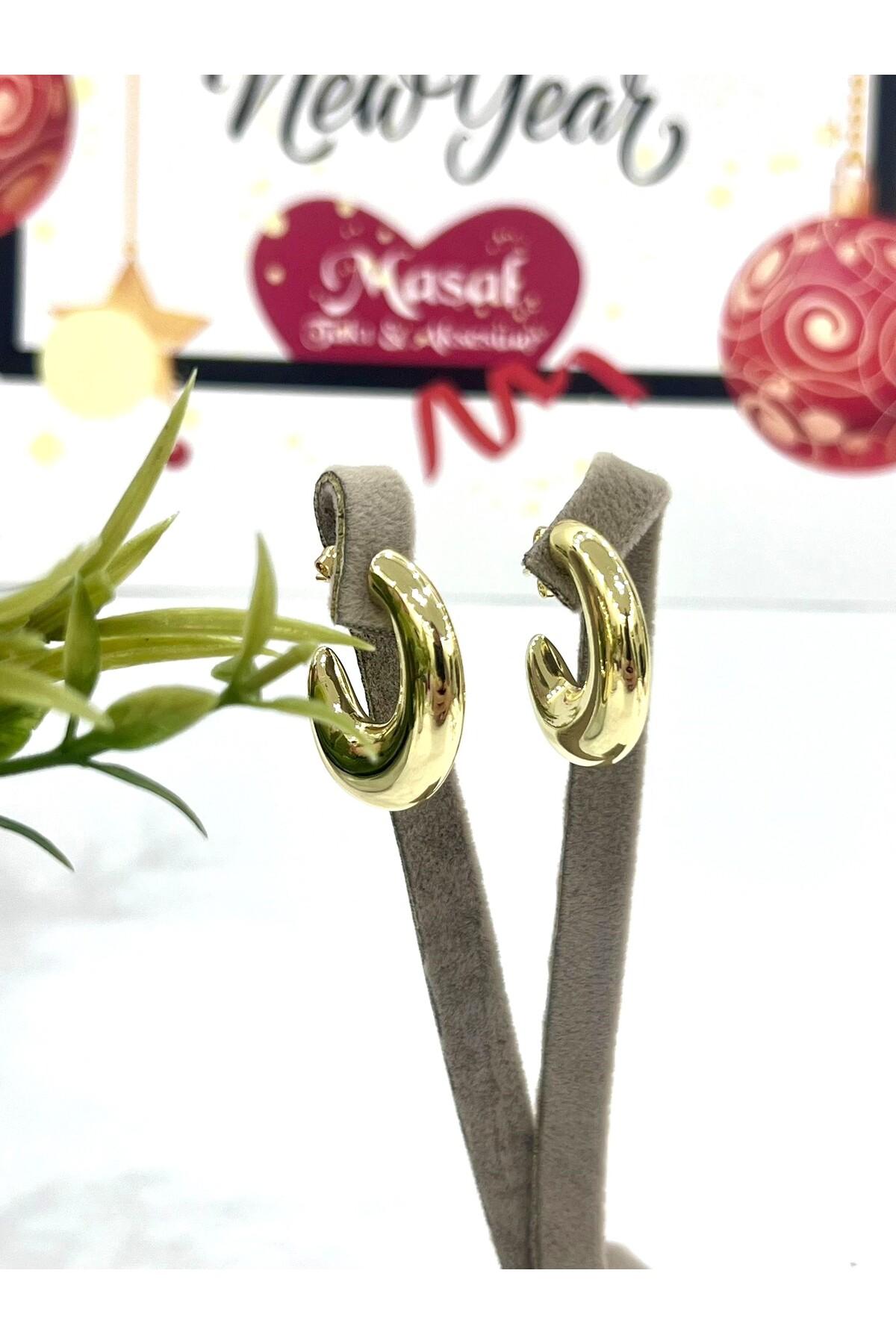 Yarım Ay Halka Küpe (14k Gold 2.4x2.8cm)