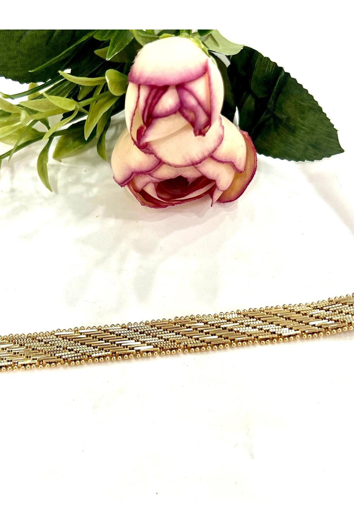 Hasır Vip Kuyumcu Model Çelik Bileklik (14K 1CM/19CM) - Görsel 4