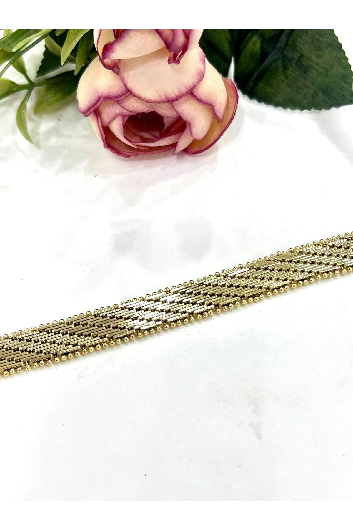 Hasır Vip Kuyumcu Model Çelik Bileklik (14K 1CM/19CM) - Görsel 2