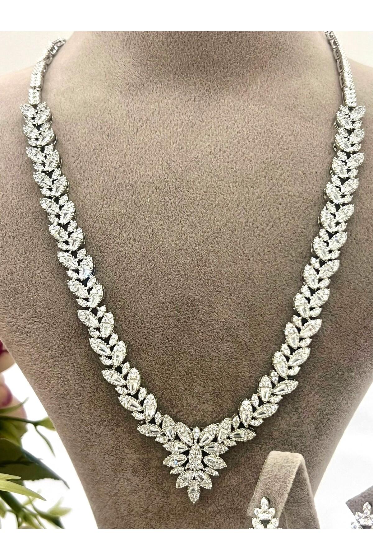 Zirkon Taşlı Çelik Silver Model Set (Set6) - Görsel 3