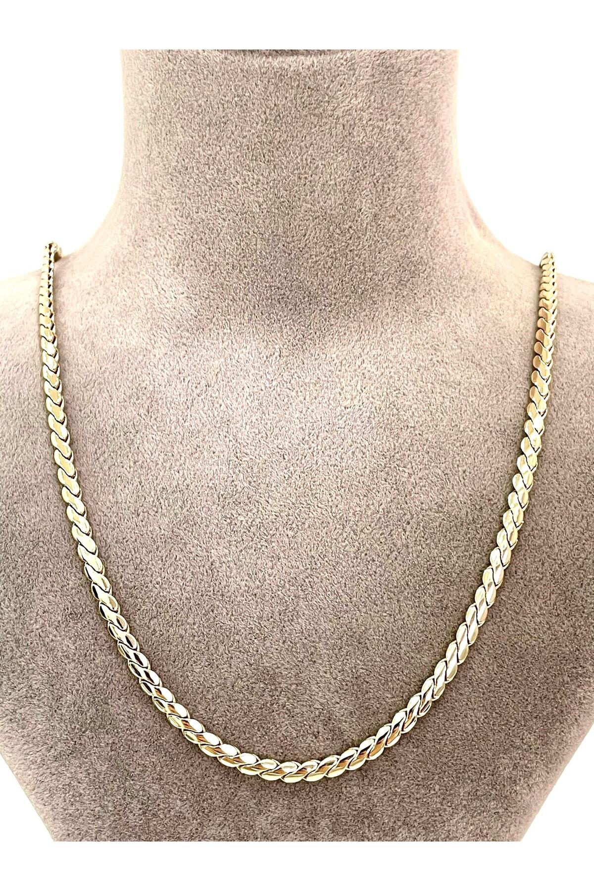 Xupıng Burma Özel Detaylı Çelik Kolye (18K ROSE 60CM/4.2MM) - Görsel 3