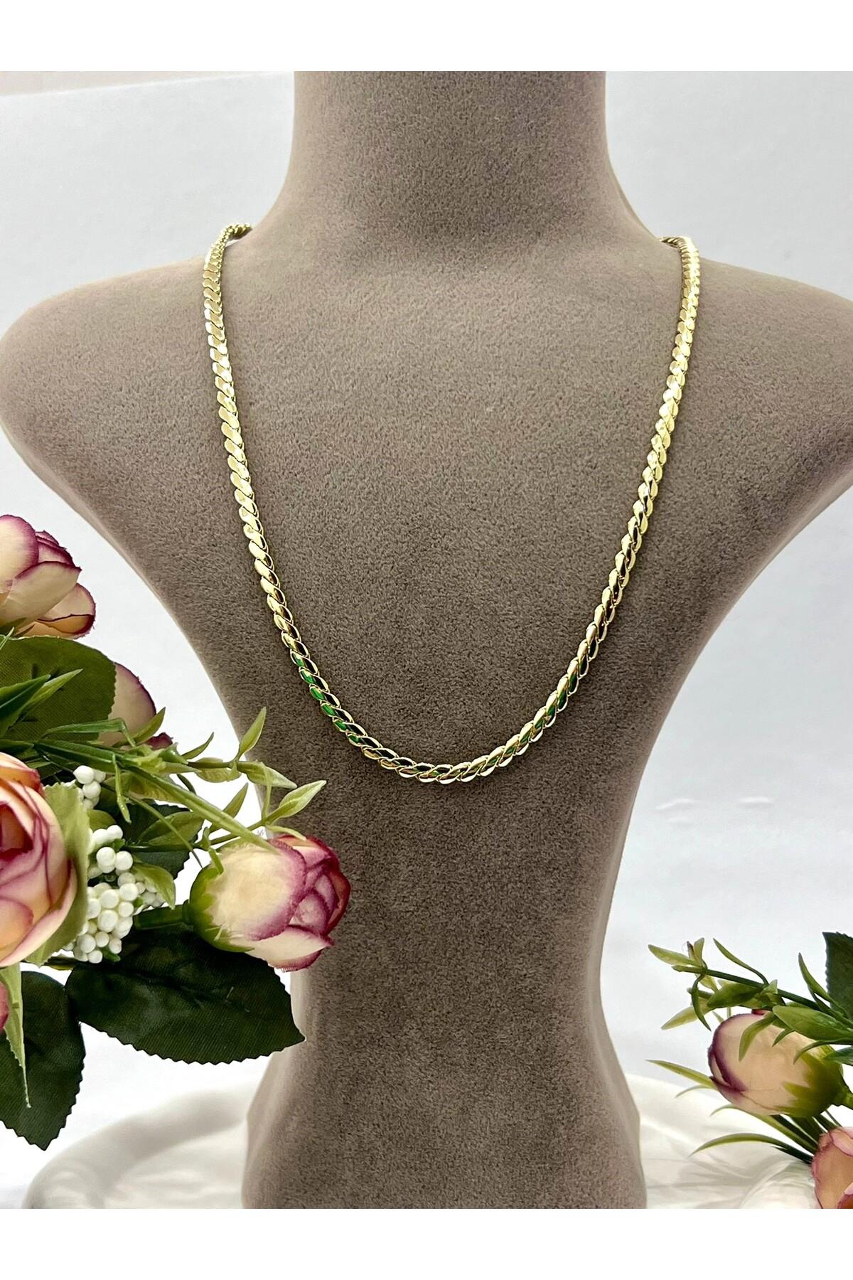 XUPING Burma Özel Detaylı Çelik Kolye (14K Gold 60cm/4.2MM) - Görsel 3