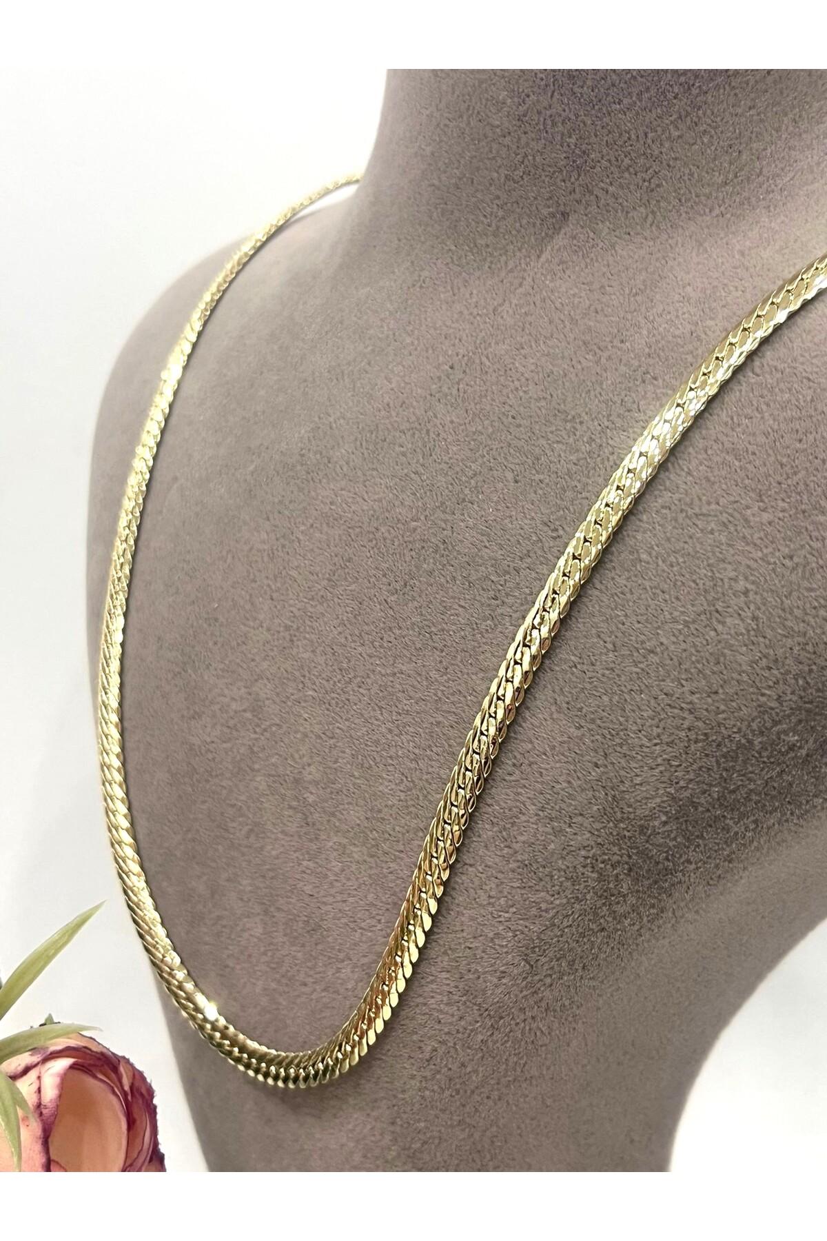 XUPING VIP Kalın 0,5mm Örgü Premium Zincir Kolye (14k Gold - 55cm)