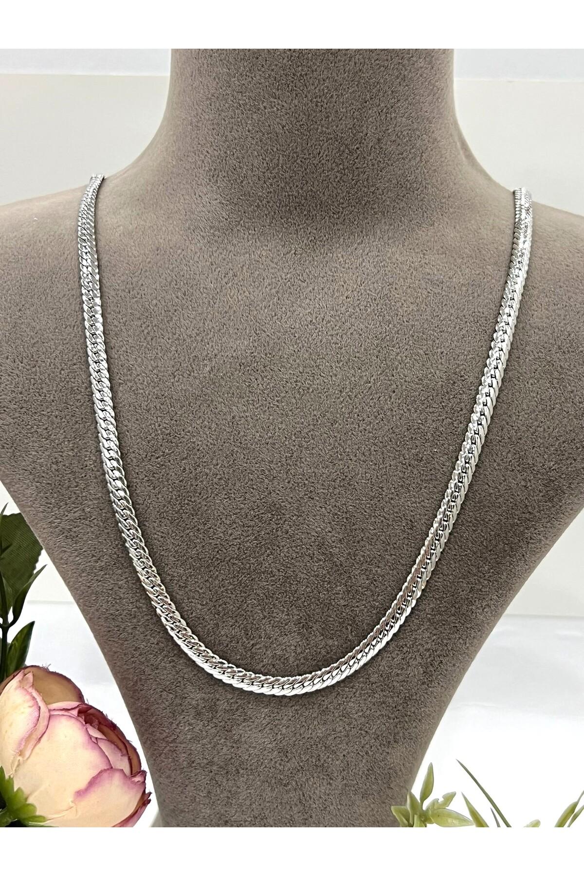 XUPING VIP Kalın 0,5mm Örgü Premium Zincir Kolye (Silver - 60cm) - Görsel 7