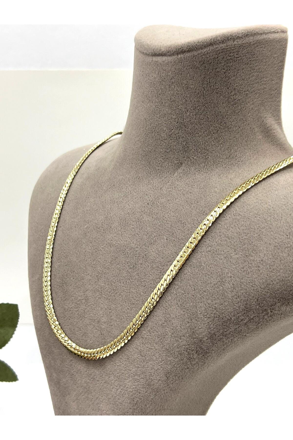 XUPING VIP Kalın 0,5mm Örgü Premium Zincir Kolye (14k Gold - 60cm)