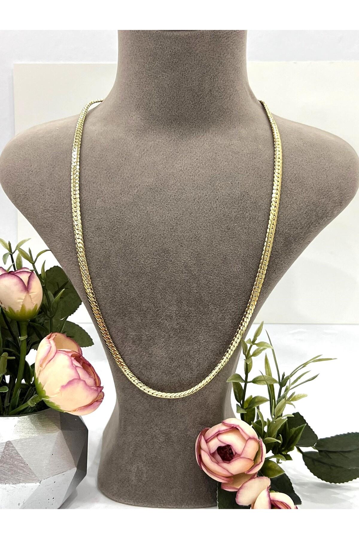 XUPING VIP Kalın 0,5mm Örgü Premium Zincir Kolye (14k Gold - 60cm) - Görsel 2