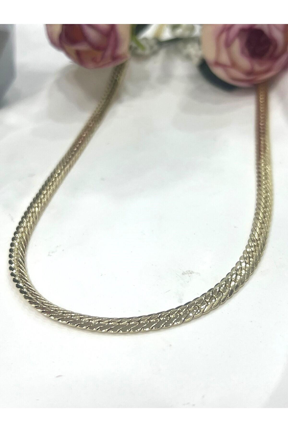 XUPING VIP Kalın 0,5mm Örgü Premium Zincir Kolye (14k Gold - 60cm) - Görsel 3