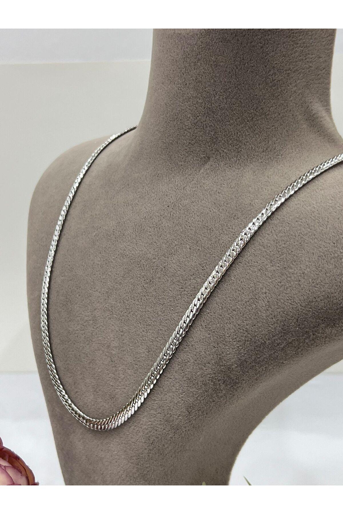 XUPING VIP Kalın 0,5mm Örgü Premium Zincir Kolye (Silver - 60cm)