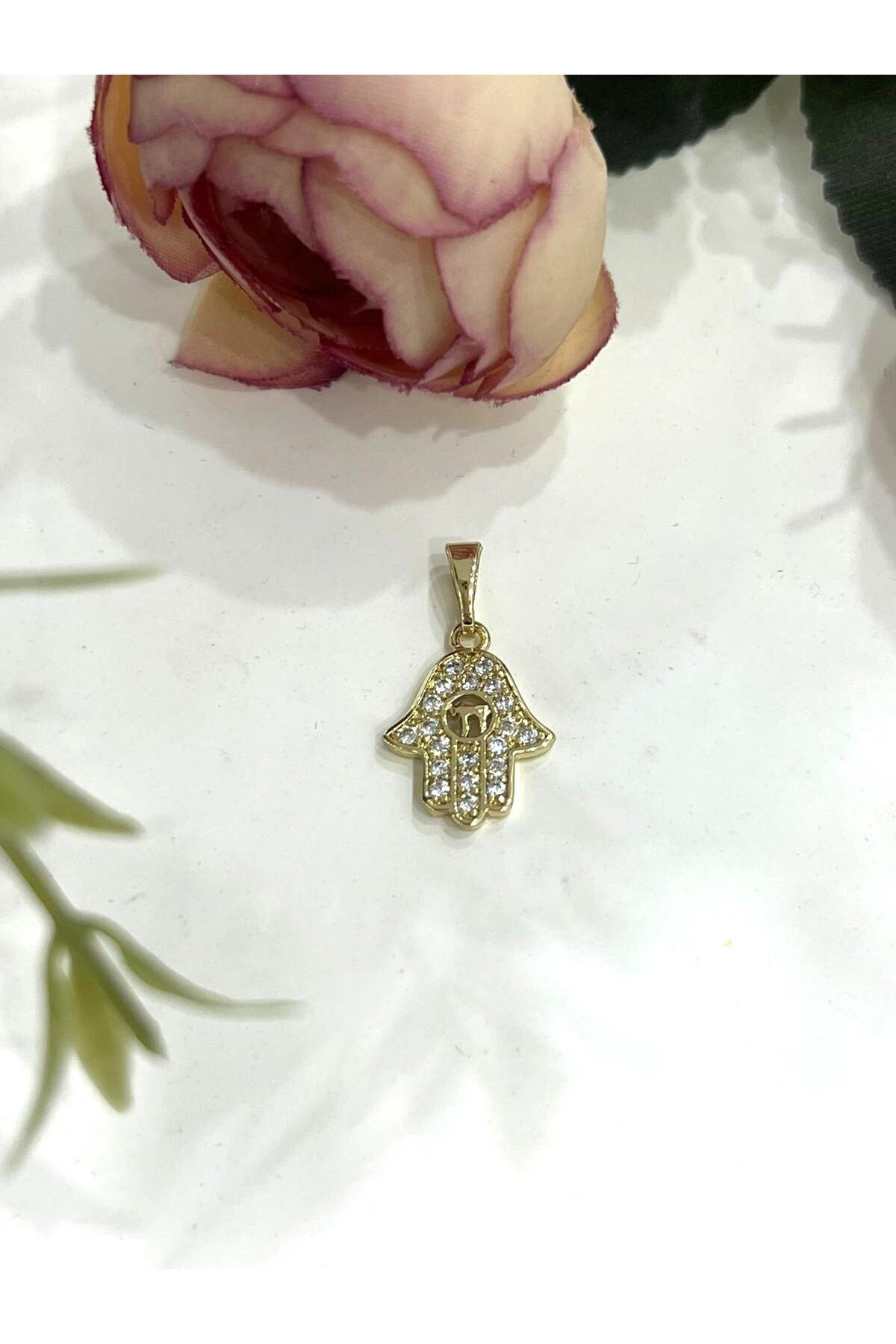 Fatma Ana Eli Kolye Ucu (14k Gold 1,4x1,2cm) - Görsel 4