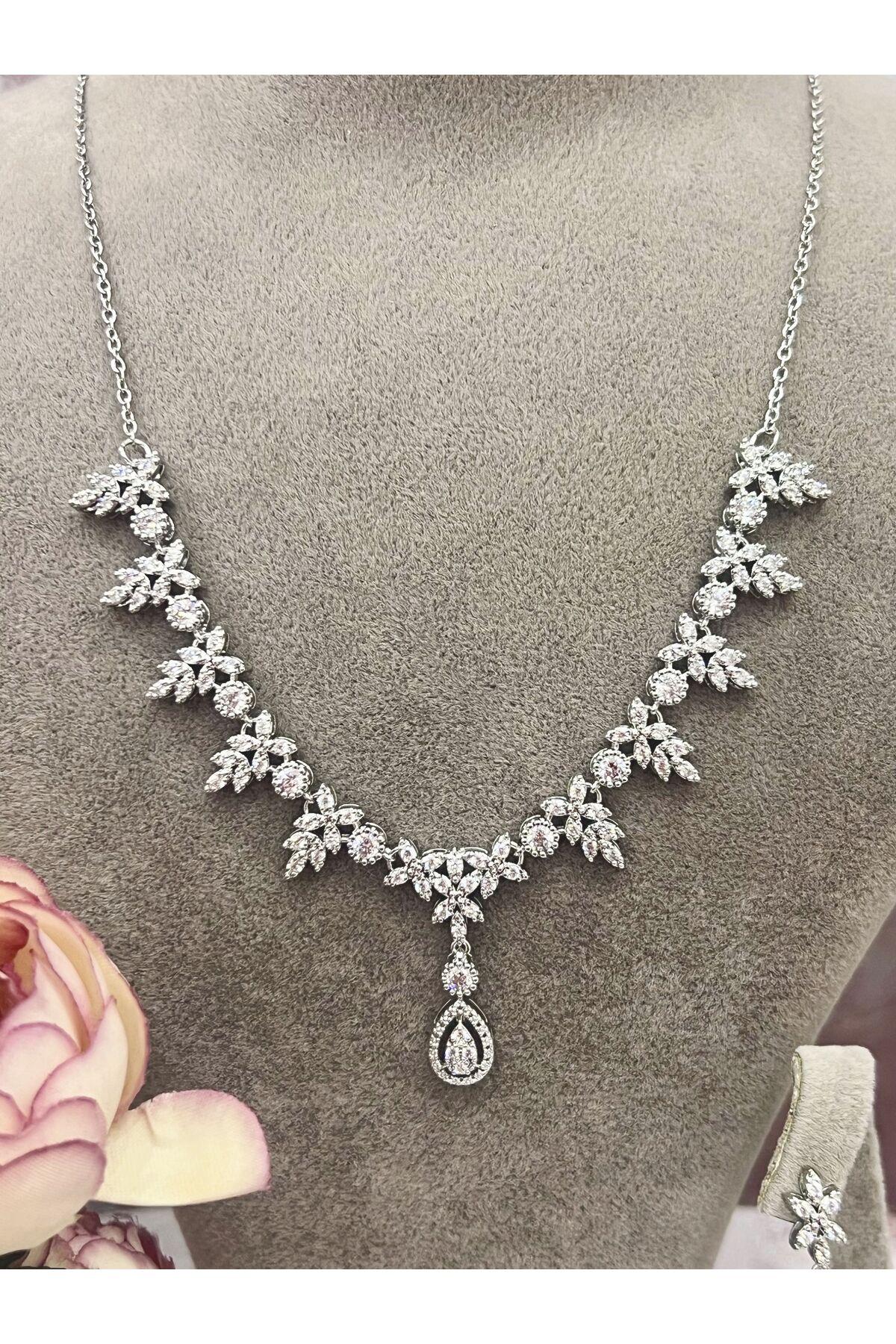 Lüks Seri Yaprak Desenli Işıltılı Su Yolu Davet Setit (Set10) - Görsel 2